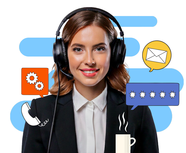 Customer support representative assisting with product selection