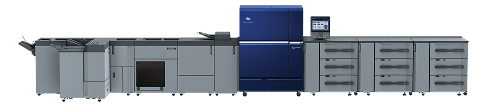 Konica Minolta AccurioPress C12000 Digital Colour Press With Saddle Stitch Booklet Making