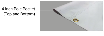 4 Inch Pole Pocket (Top and Bottom)