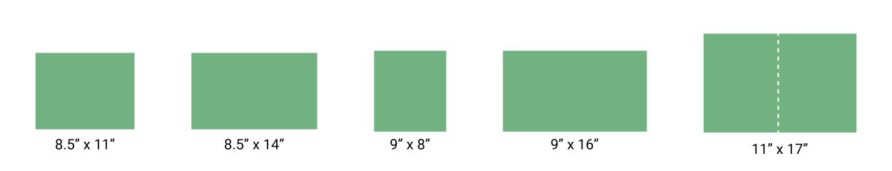 Comparison of Business Card Sizes: Standard, Vertical Portrait, and Square Format