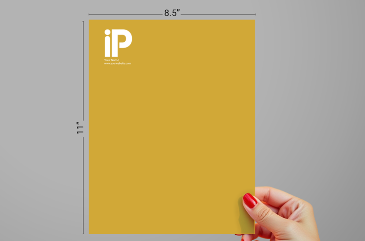 Classic letter size, compatible with standard envelopes and folders.
