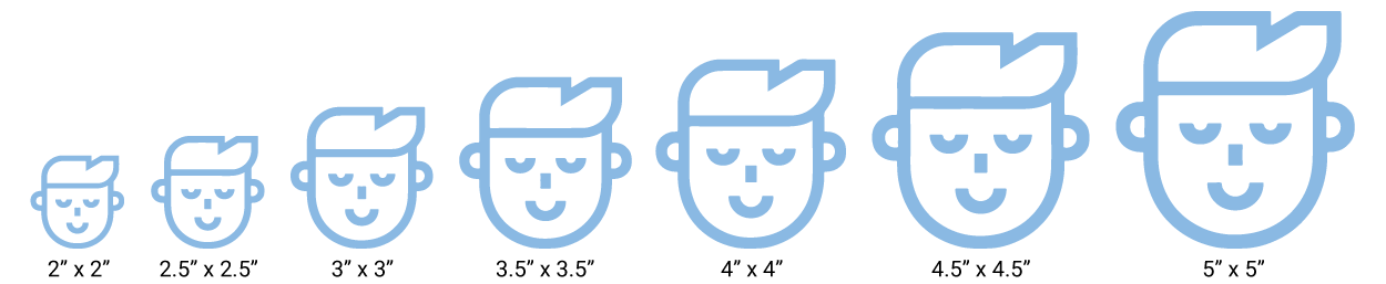 Sizes Custom Face Stickers