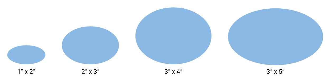 Sizes Oval Stickers