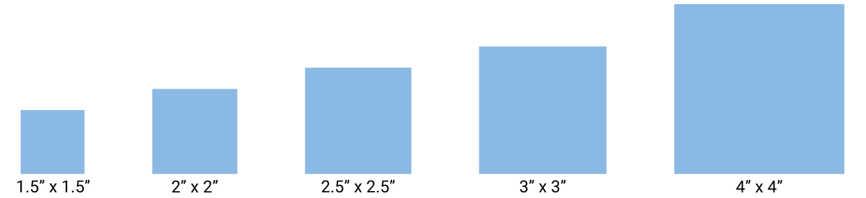 Sizes Square Stickers