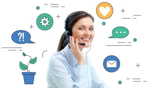 Customer support representative assisting with product selection