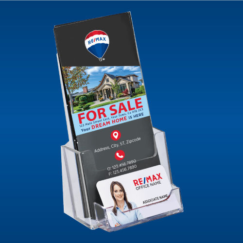Tri-Fold Brochure Holder with Business Card Pocket - REMAX