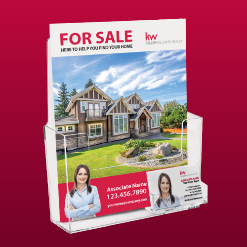 Feature Sheet Holder with Business Card Pocket - Keller Williams