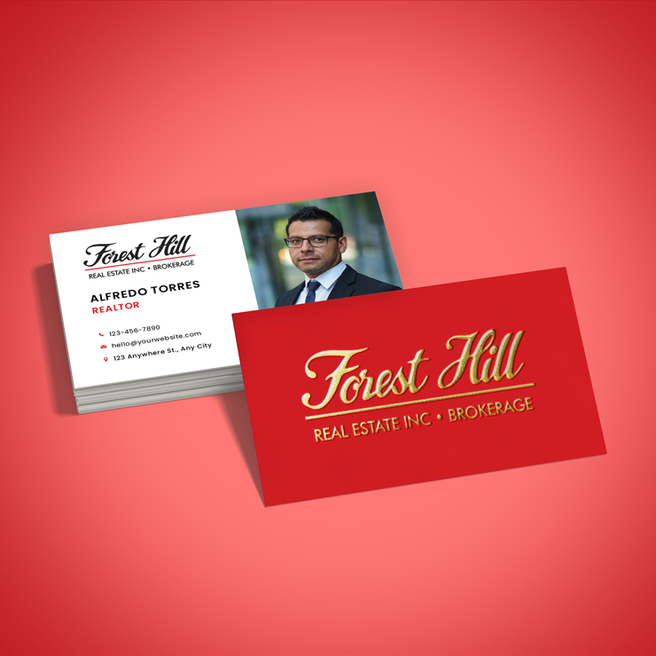 Forest Hill Raised Foil Business Cards Raised Silver Foil Business Cards - Forest Hill
