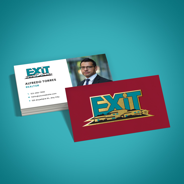 EXIT Realty Raised Foil Business Cards Raised Silver Foil Business Cards - EXIT Realty