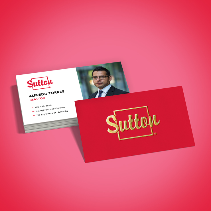 Raised Silver Foil Business Cards - Sutton