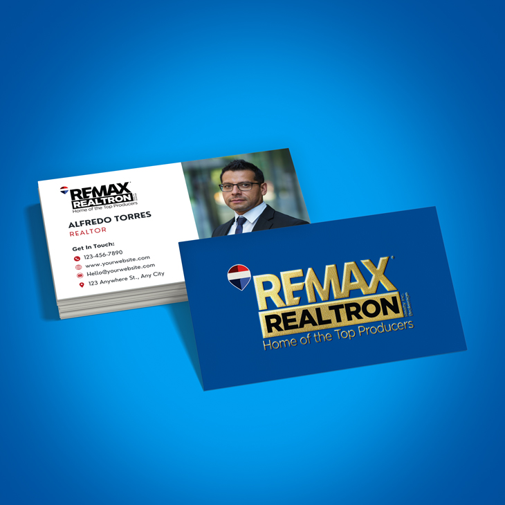 REMAX REALTRON Raised Foil Business Cards Raised Silver Foil Business Cards - REMAX REALTRON