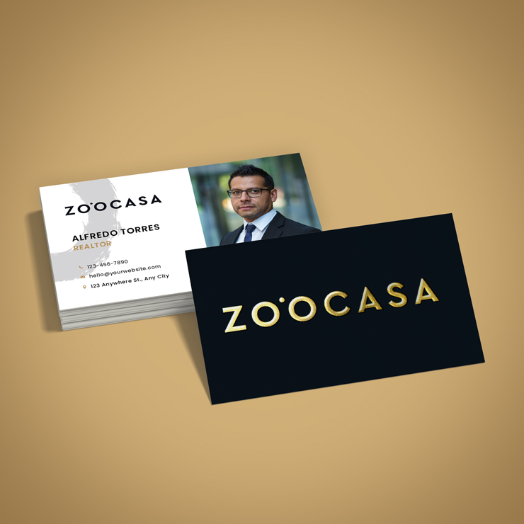 Zoocasa Raised Foil Business Cards Raised Silver Foil Business Cards - Zoocasa