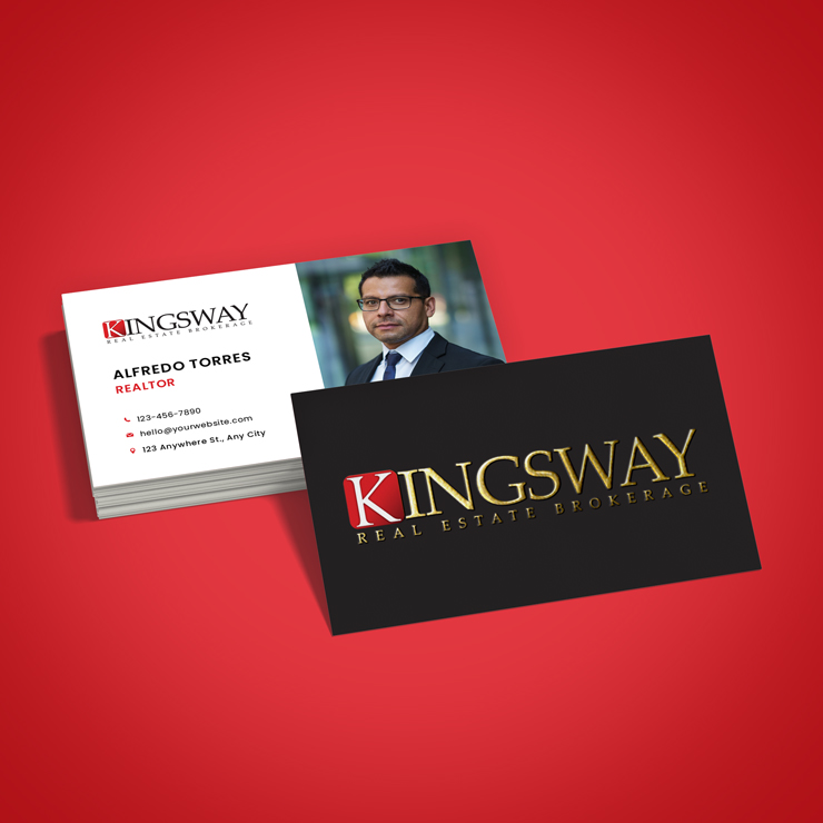 Kingsway Raised Foil Business Cards Raised Silver Foil Business Cards - Kingsway