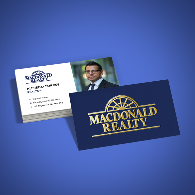 Macdonald Realty Raised Foil Business Cards Raised Silver Foil Business Cards - Macdonald Realty