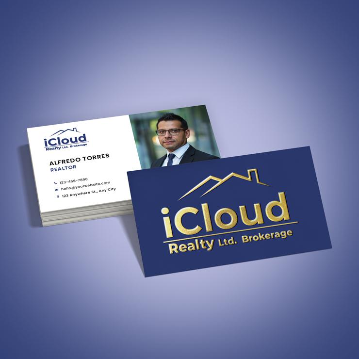 iCloud Realty Raised Foil Business Cards