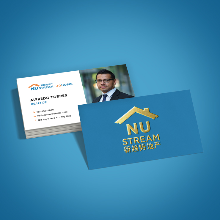 NU STREAM Raised Foil Business Cards