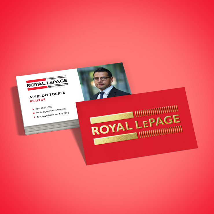 Raised Silver Foil Business Cards - Royal LePage