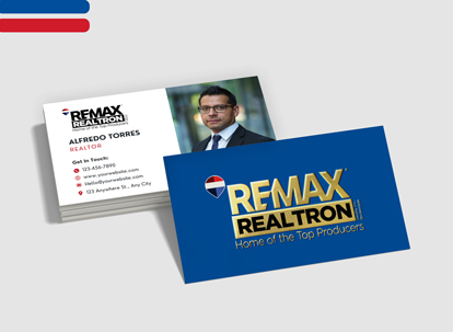 Raised Silver Foil Business Cards - REMAX REALTRON