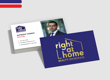 Right at Home Raised Foil Business Cards Raised Silver Foil Business Cards - Right at Home