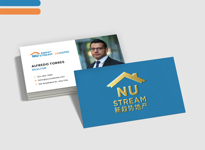 NU STREAM Raised Foil Business Cards