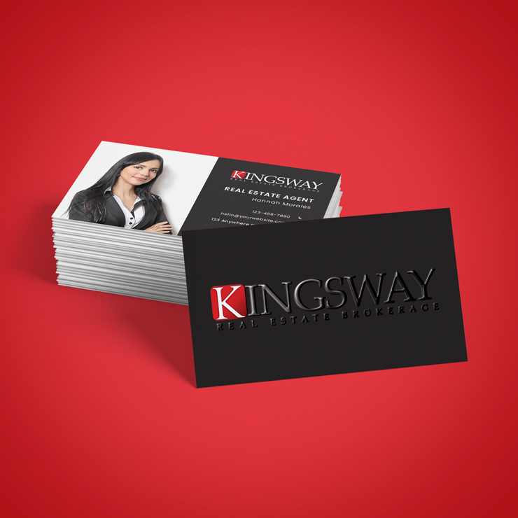 Raised Spot UV Business Cards - Kingsway