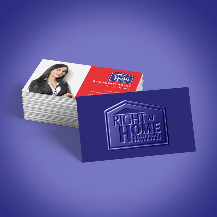 Raised Spot UV Business Cards - Right at Home