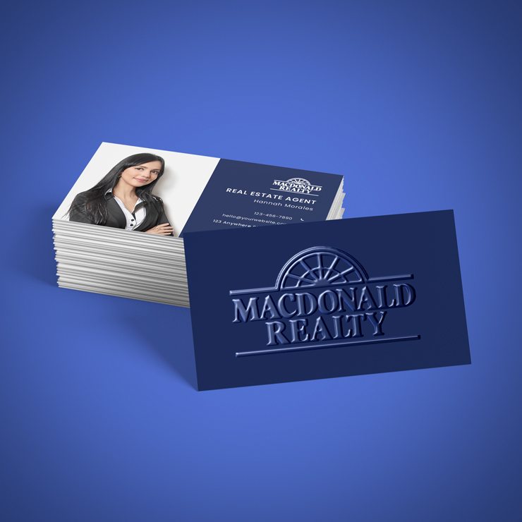 Macdonald Realty Raised Spot UV Business Cards Raised Spot UV Business Cards - Macdonald Realty