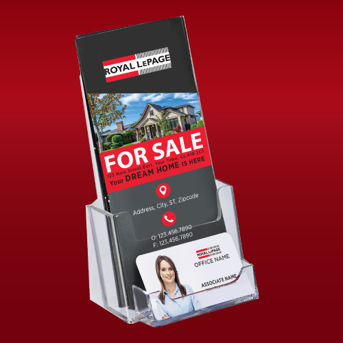Tri-Fold Brochure Holder with Business Card Pocket - Royal LePage