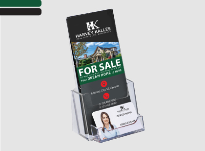 Tri-Fold Brochure Holder with Business Card Pocket Tri-Fold Brochure Holder with Business Card Pocket - Harvey Kalles Real Estate