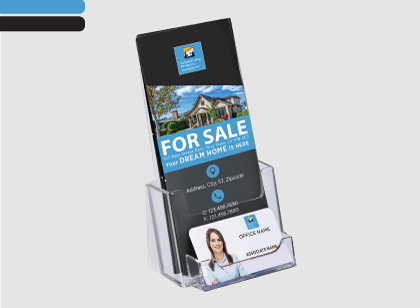 Tri-Fold Brochure Holder with Business Card Pocket Tri-Fold Brochure Holder with Business Card Pocket - Relaxed Living Realty Inc.