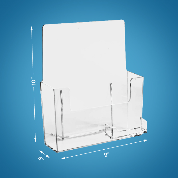 Tri-Fold Brochure Holder with Business Card Pocket 2
