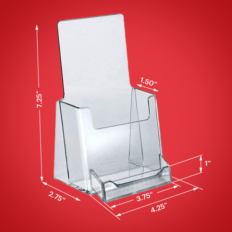 Tri-Fold Brochure Holder with Business Card Pocket 2