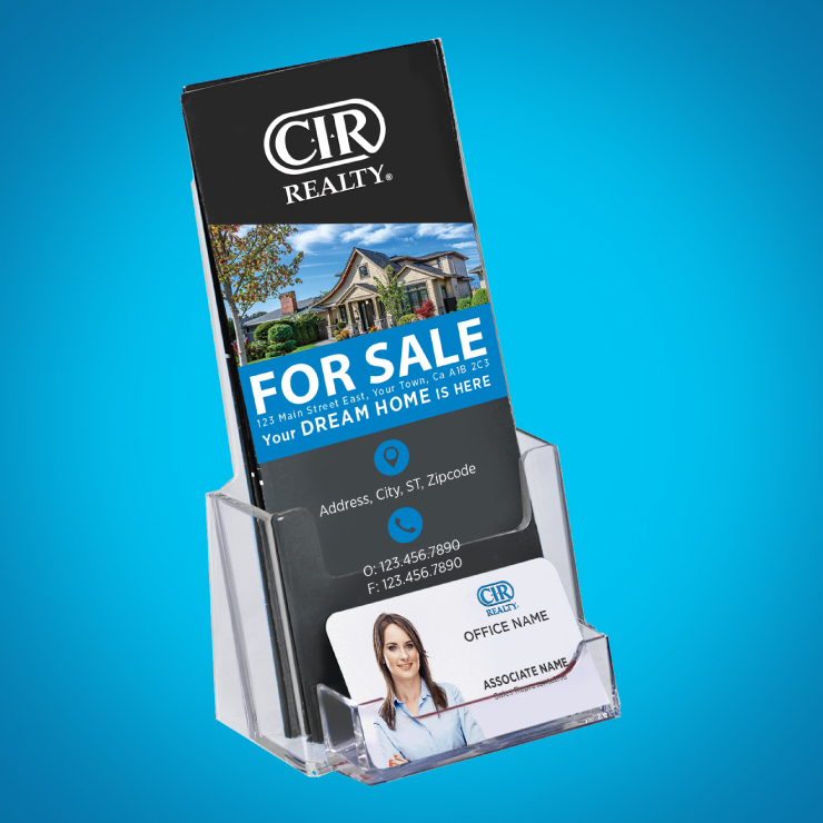 Tri-Fold Brochure Holder with Business Card Pocket 1