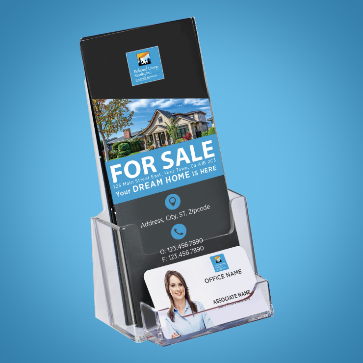 Tri-Fold Brochure Holder with Business Card Pocket 1