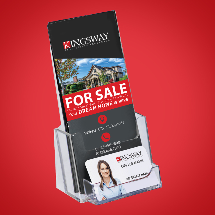 Tri-Fold Brochure Holder with Business Card Pocket 1