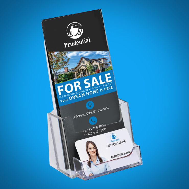 Tri-Fold Brochure Holder with Business Card Pocket 1