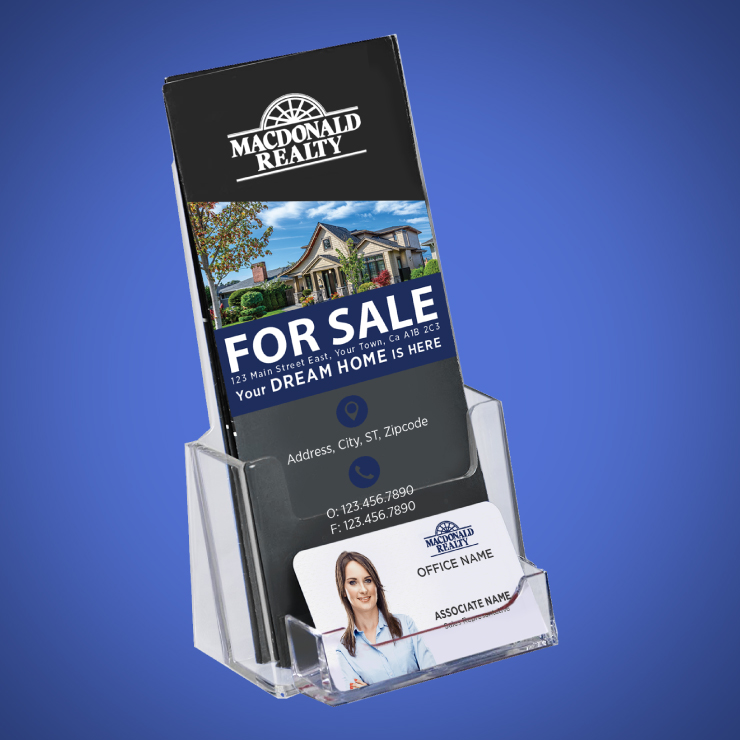 Tri-Fold Brochure Holder with Business Card Pocket 1