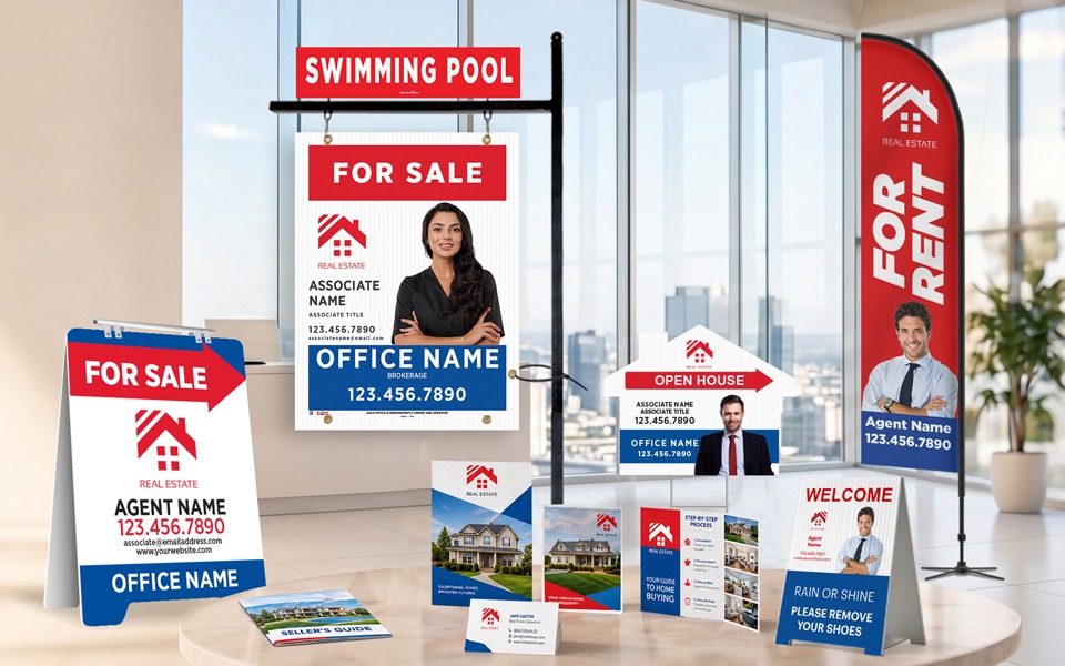 Real estate signs and print products